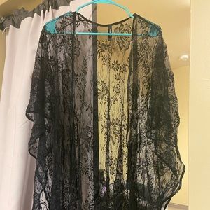 Black sheer Ruana/kimono